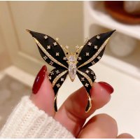 XSB119 - Black Butterfly Fashion Saree Brooch